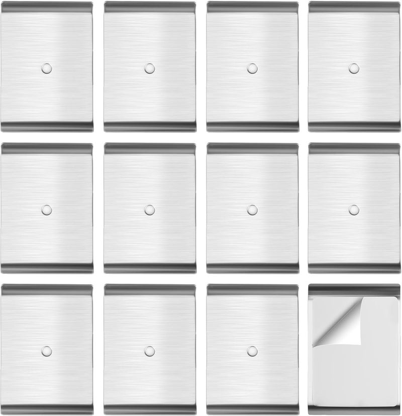 TNJPSEK 12Pcs Under Cabinet Light Metal Adhesive Strips, Replacement Iron Plate Sticky for Magnetic LED Lights Mounting, Metal Sheet for Closet Kitchen Wardrobe Counter Cabinet Lighting (Not Magnetic) - Image 1